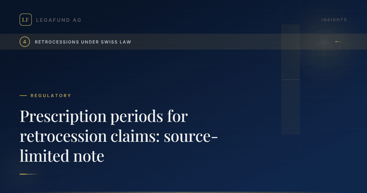 Prescription periods for retrocession claims: source-limited note